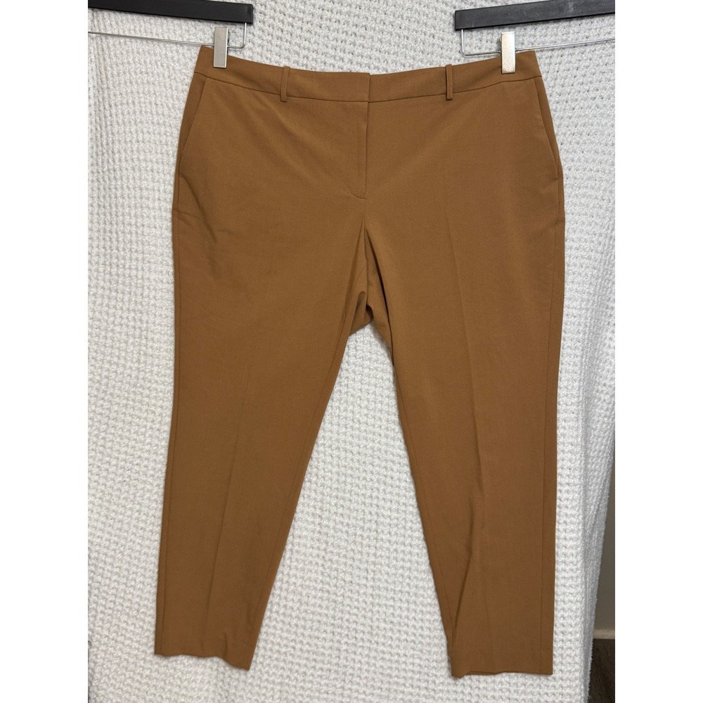 Calvin Klein Womens 18W Brown Straight Leg Stretch Career Pants MSRP $99